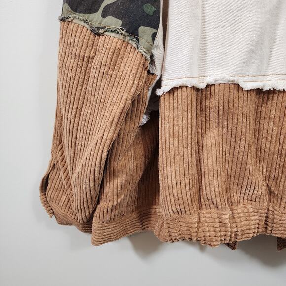 Andree mixed pattern button front boho lightweight jacket woman's size 1X - Picture 10 of 10